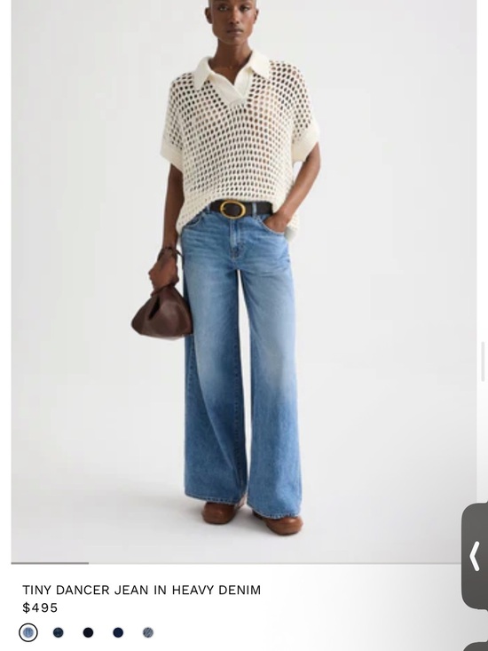 trish westcoat pound Denim - Light Blue Wide-Leg Heavy Denim Jeans - Unbranded